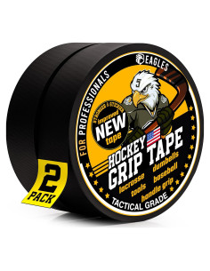 Cinta de Hockey EAGLES Negra 2 Rollos 2.54 cm para Deportes