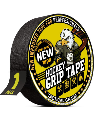 Cinta de Hockey EAGLES 20.12m Algodón Negro Resistente al Agua