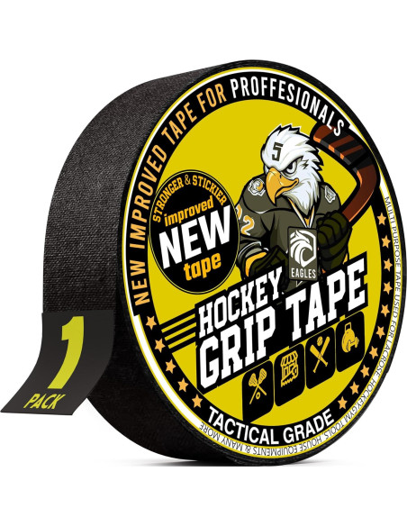 Cinta de Hockey EAGLES 20.12m Algodón Negro Resistente al Agua