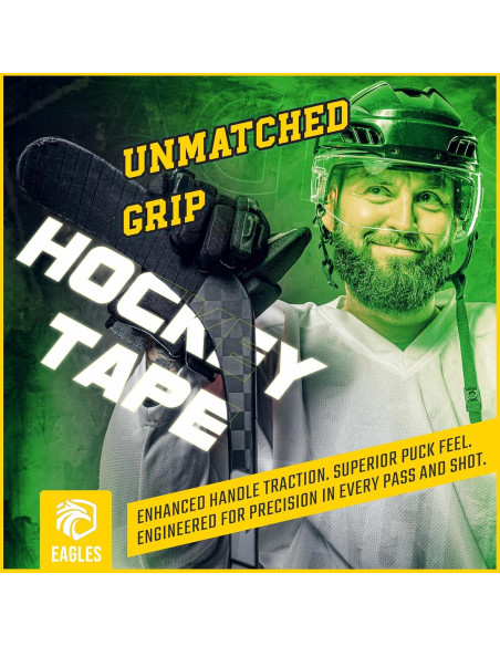 Cinta de Hockey EAGLES 20.12m Algodón Negro Resistente al Agua