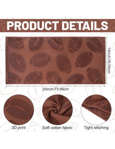 Conjunto de 2 Toallas de Mano de Fútbol DERTE Algodón 35.5x73.7cm