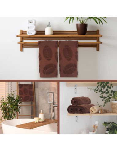 Conjunto de 2 Toallas de Mano de Fútbol DERTE Algodón 35.5x73.7cm