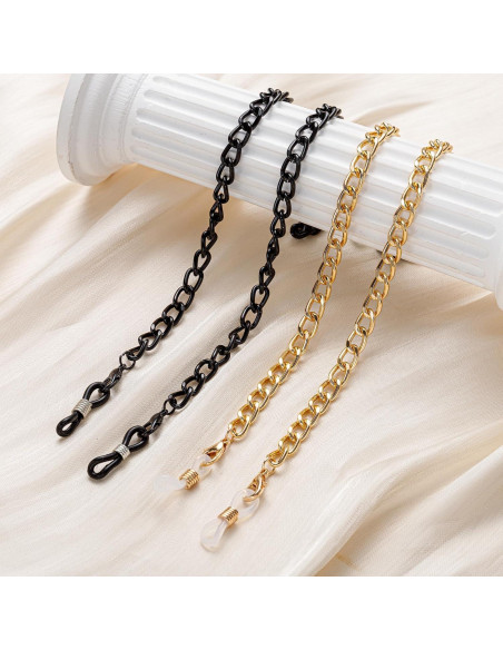Cadena para Gafas Dorado-Negro 75 cm Eslabón Cubano Cadena para Gafas Dorado-Negro 75 cm Eslabón Cubano
