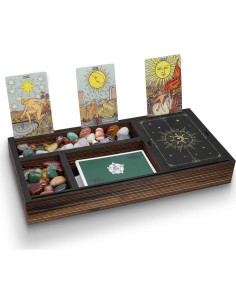 Bandeja de Cristal de Madera FNYDOX 30x15 cm para Tarot 2
