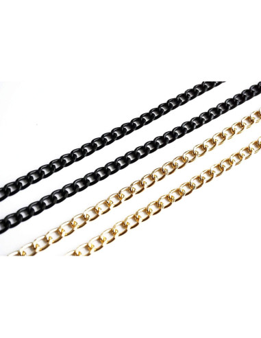 Cadena para Gafas Dorado-Negro 75 cm Eslabón Cubano
