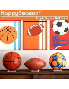 Soporte de exhibición cuadrado Happyseason para pelotas 3 unidades 2