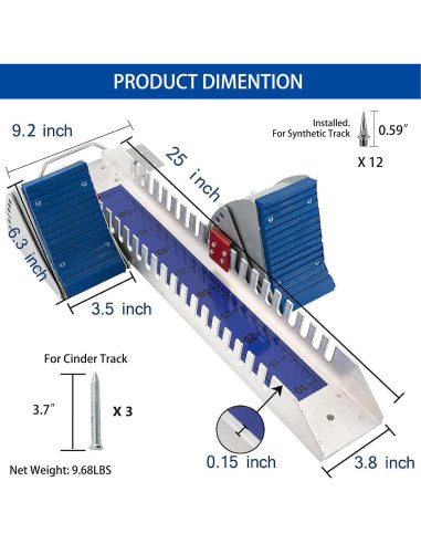 Bloque de Salida para Atletismo Supvision 63.5cm Ajustable