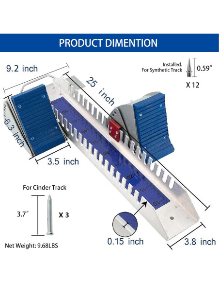 Bloque de Salida para Atletismo Supvision 63.5cm Ajustable