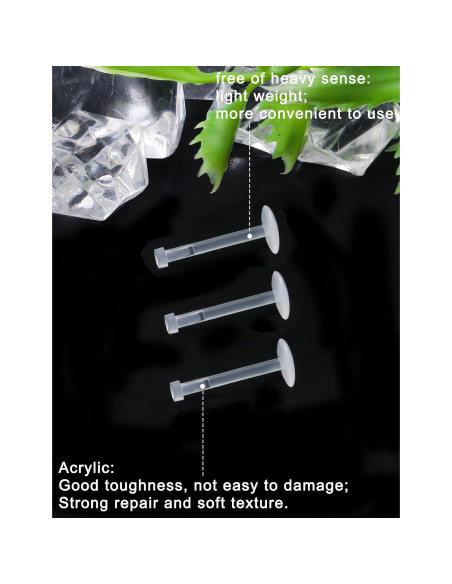 100 Retenedores de Piercing 16G Heienngy Acrílico Transparente