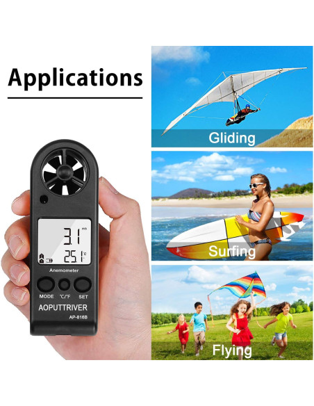 Anemómetro Digital AOPUTTRIVER AP-816B Mini Precisión