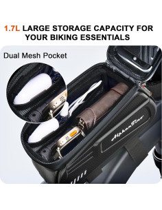 Bolsa de Ciclismo Alphantino Black9in - Impermeable 1.7L 2