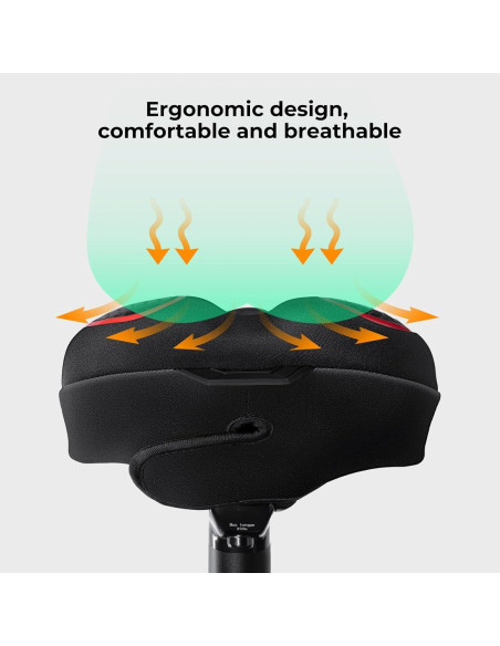 Cojín de Asiento de Bicicleta YOUNGDO Gel Impermeable Rojo