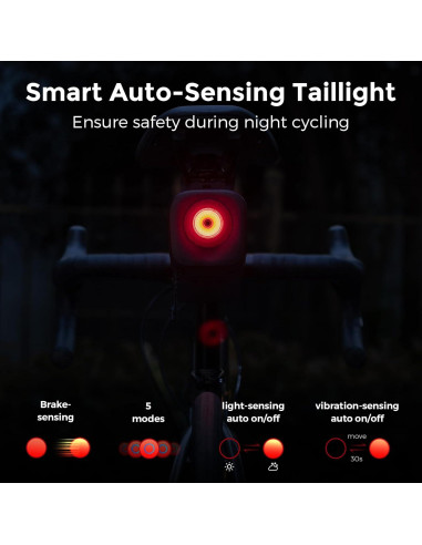 Bolsa de Sillín ROCKBROS 0.66L Impermeable con Luz Trasera