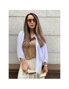 Gafas de sol polarizadas redondas metal vintage unisex 2