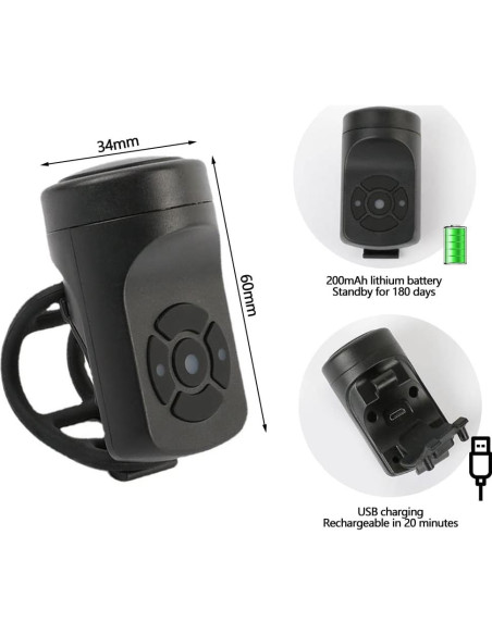 Timbre Eléctrico para Bicicleta Bricohepmismo 140DB Impermeable