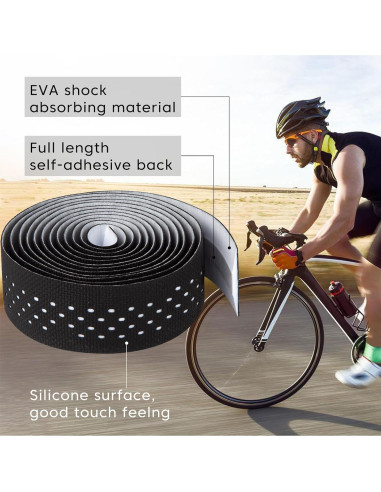 Cinta de Manillar de Bicicleta Golesh Negra 2.05m Antideslizante