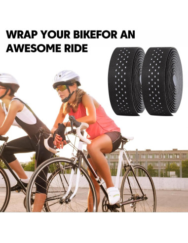 Cinta de Manillar de Bicicleta Golesh Negra 2.05m Antideslizante