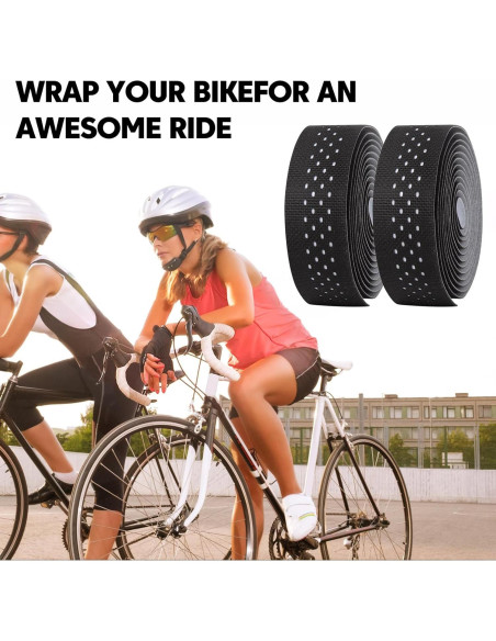 Cinta de Manillar de Bicicleta Golesh Negra 2.05m Antideslizante