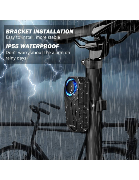 Alarma Antirrobo WSDCAM para Bicicleta 113dB Impermeable
