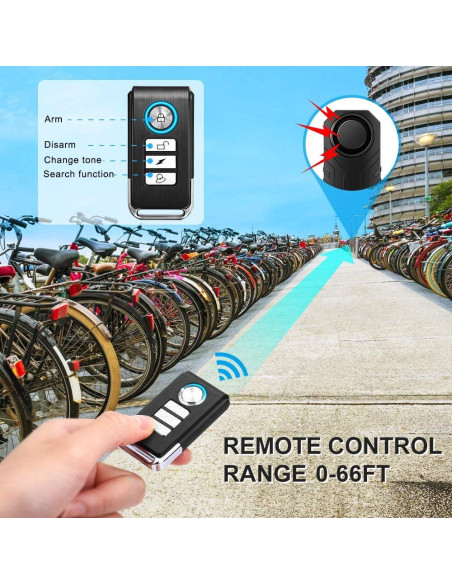 Alarma Antirrobo WSDCAM para Bicicleta 113dB Impermeable