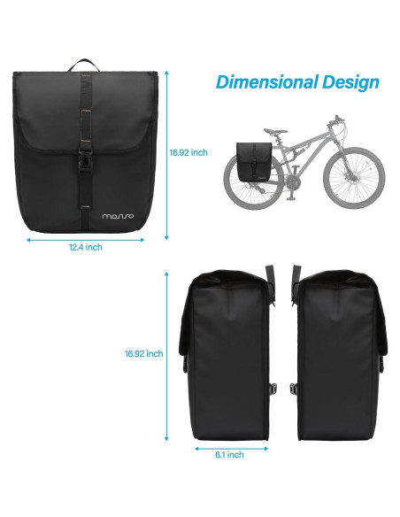 Alforjas Impermeables MOSISO 20L para Bicicleta - 2 Paquetes