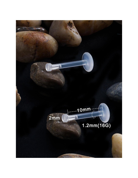 100 Retenedores de Piercing 16G Heienngy Acrílico Transparente