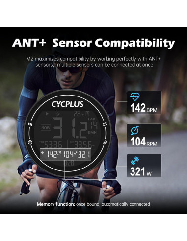 Computadora de Bicicleta CYCPLUS M2 GPS Inalámbrica 2.5"