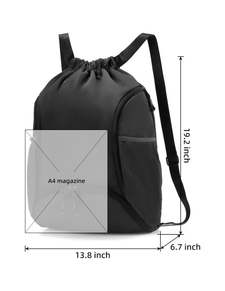 Bolsa de Gimnasio Valleycomfy 26L con Cordón y Compartimentos