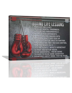 Arte de Pared Boxeo Motivacional Enmarcado 40.64x30.48cm