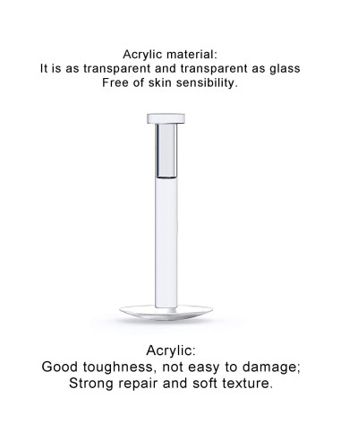 100 Retenedores de Piercing 16G Heienngy Acrílico Transparente