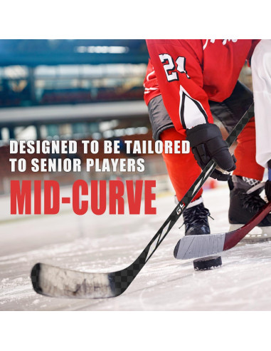 Palo de Hockey sobre Hielo GY Senior 100% Fibra de Carbono 167.64 cm