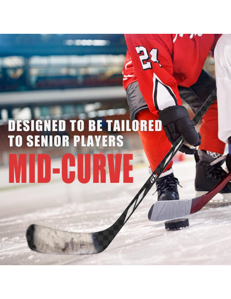 Palo de Hockey sobre Hielo GY Senior 100% Fibra de Carbono 167.64 cm