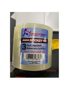Cinta de Hockey Transparente SportsTape - 3 Rollos 24mm x 25m