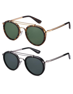 Gafas de sol polarizadas redondas metal vintage unisex