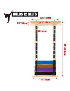 Organizador de Cinturones de Artes Marciales JUXYES para 12 Cinturones 2