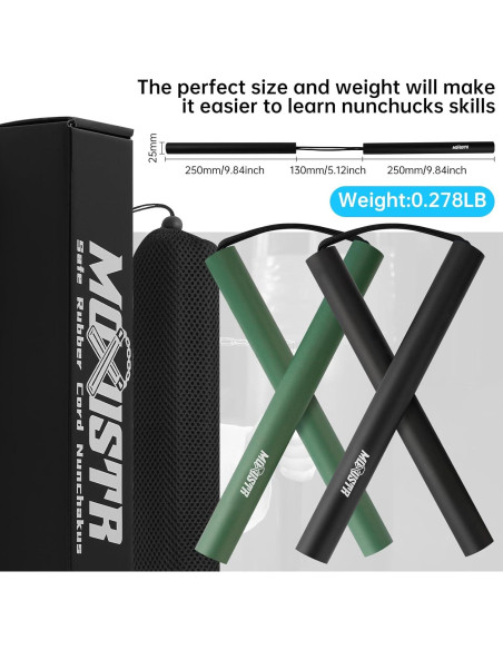 Nunchakus de Espuma MOXIISTR 25 cm para Principiantes