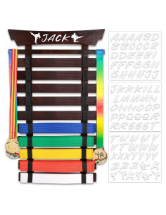 Soporte para Cinturones de Artes Marciales Winartton Nogal