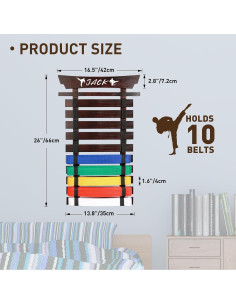 Soporte para Cinturones de Artes Marciales Winartton Nogal 2