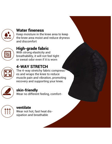 Manga de Compresión para Rodillas PISIQI - Unisex X-Grande Negra