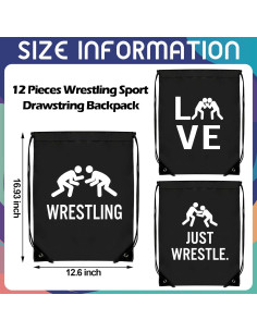 Mochilas de Cuerda para Lucha Paterr - 12 Piezas Unisex 32x43cm 2