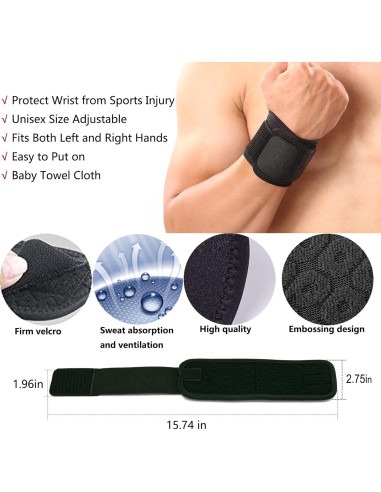 Férula de Muñeca AMYONE 2 Pack Ajustable para Alivio Dolor