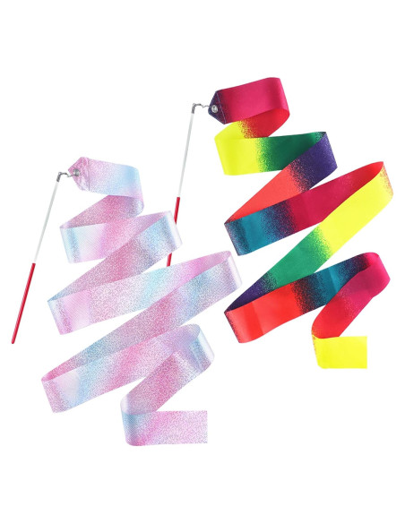 Juego de 2 Cintas de Danza TKYZMS 200 cm con Estrellas Brillantes