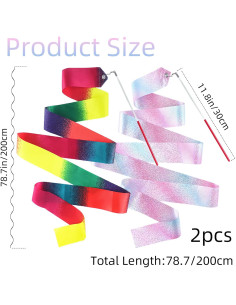 Juego de 2 Cintas de Danza TKYZMS 200 cm con Estrellas Brillantes 2