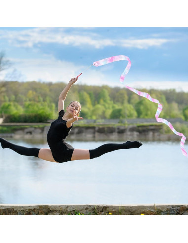 Juego de 2 Cintas de Danza TKYZMS 200 cm con Estrellas Brillantes