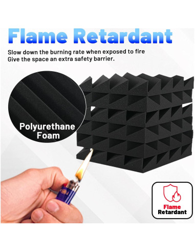 Paneles Acústicos Aislantes Focusound 32 Piezas 5 cm Negro