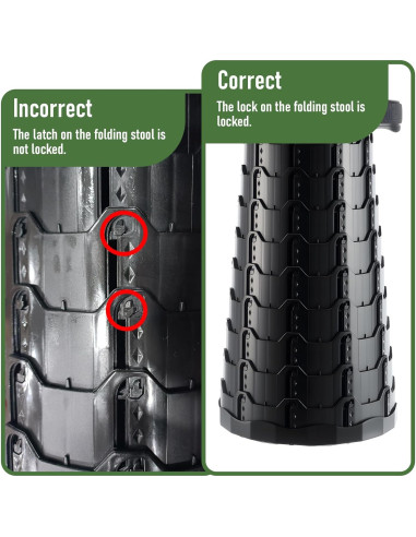 Taburete Plegable Doseno Ajustable 6.1-44.5 cm Negro