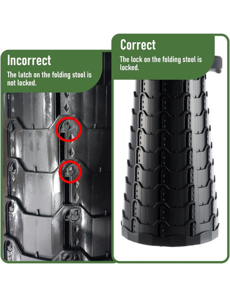 Taburete Plegable Doseno Ajustable 6.1-44.5 cm Negro