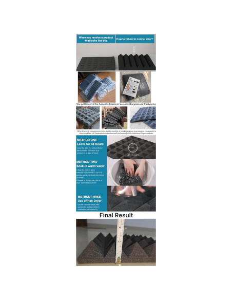 Paneles Acústicos Pirámide YGM 30.48 cm - Juego de 6