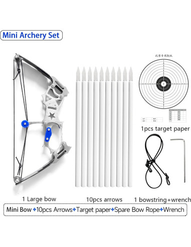 Arco Compuesto de Caza TIETHEKNOT Mini con 10 Flechas
