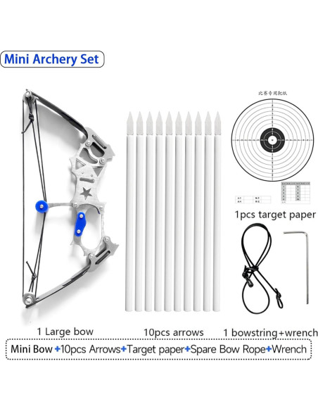 Arco Compuesto de Caza TIETHEKNOT Mini con 10 Flechas